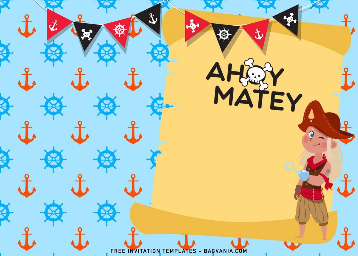 11+ Personalized Pirate Themed Birthday Invitation Templates For Your Kid’s Birthday Party and has 