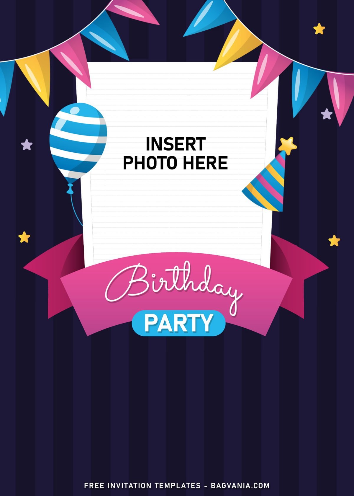 11+ Fun Birthday Invitation Templates For Your Kid’s Upcoming Birthday Party and has cute blue balloons