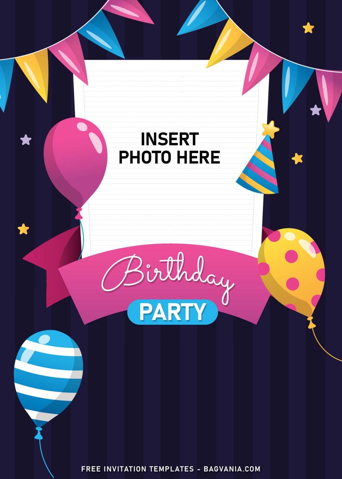 11+ Fun Birthday Invitation Templates For Your Kid’s Upcoming Birthday Party and has adorable pink balloon
