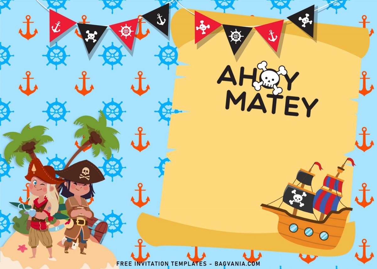 11+ Personalized Pirate Themed Birthday Invitation Templates For Your Kid’s Birthday Party and has 