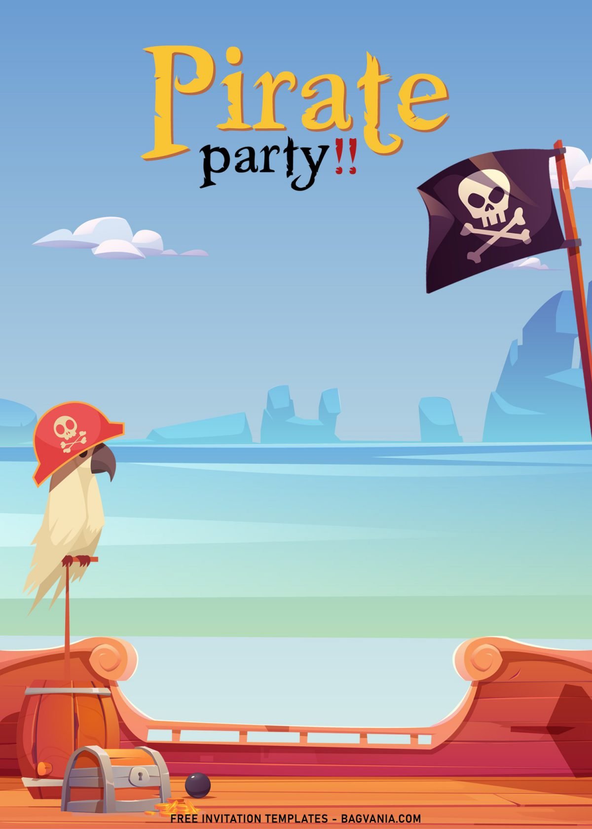 7+ Personalized Pirate Birthday Invitation Templates For Any Ages and has Treasure Chest