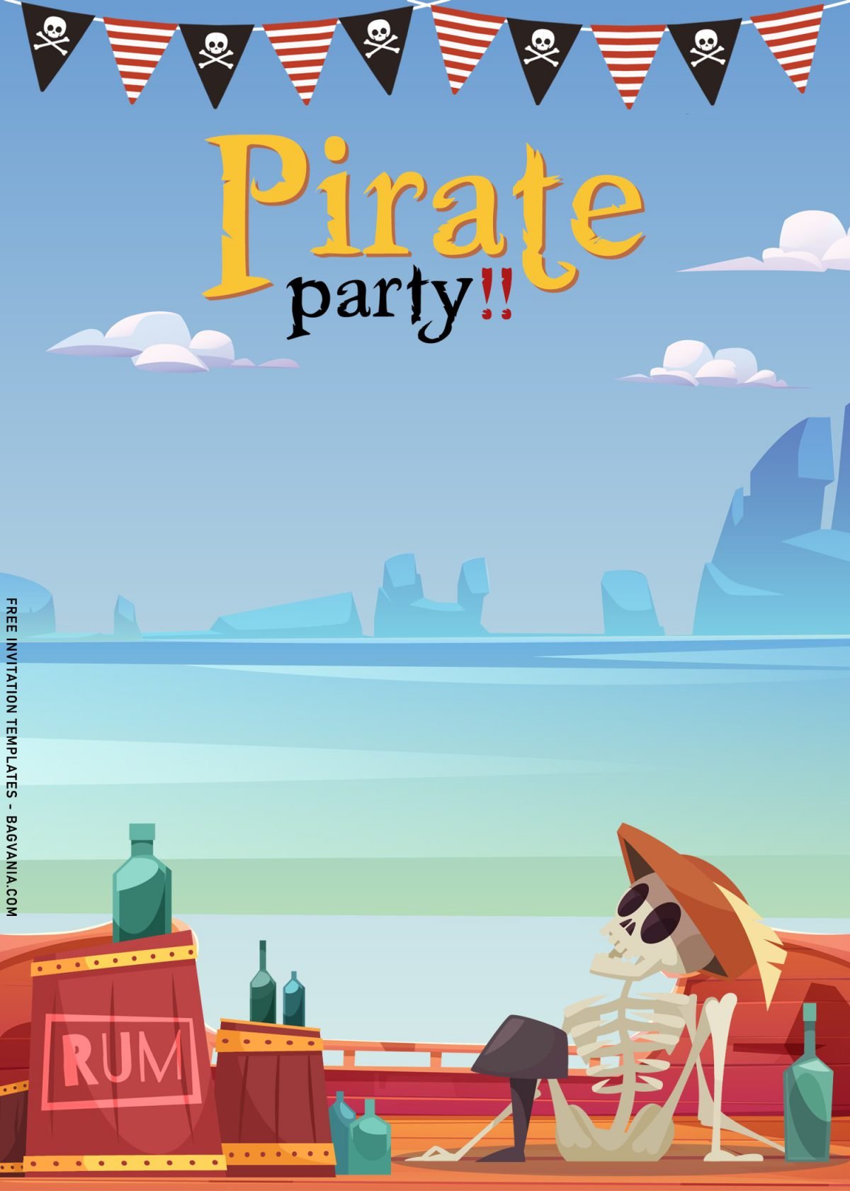 7+ Personalized Pirate Birthday Invitation Templates For Any Ages and has Pirate Ship's Deck