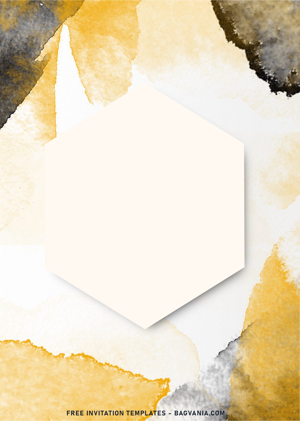 7+ Elegant Watercolor Birthday Invitation Templates and has hexagon shaped text box
