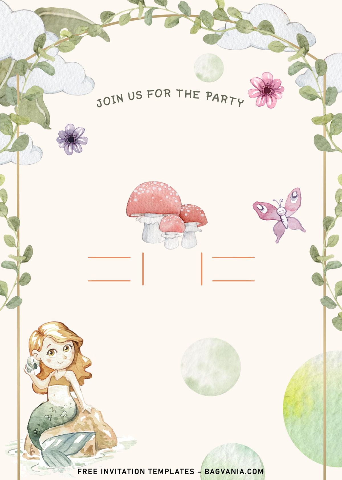 7+ Fairy Tale Birthday Invitation Templates and has cute watercolor mushrooms