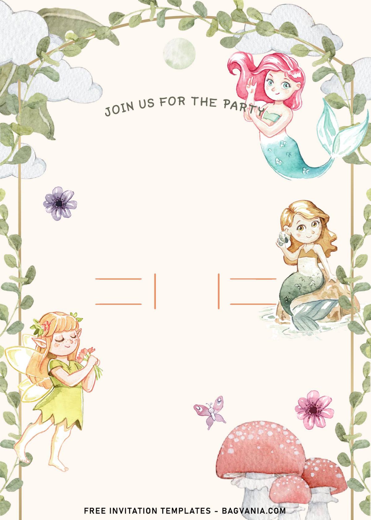 7+ Fairy Tale Birthday Invitation Templates and has greenery leaves