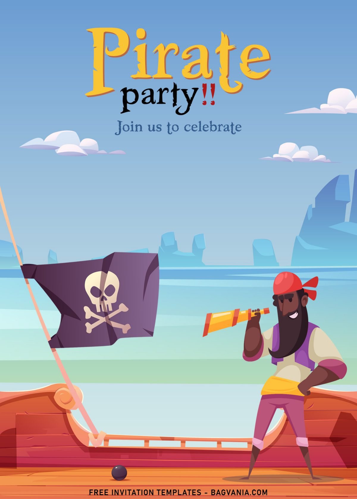 7+ Personalized Pirate Birthday Invitation Templates For Any Ages and has portrait design