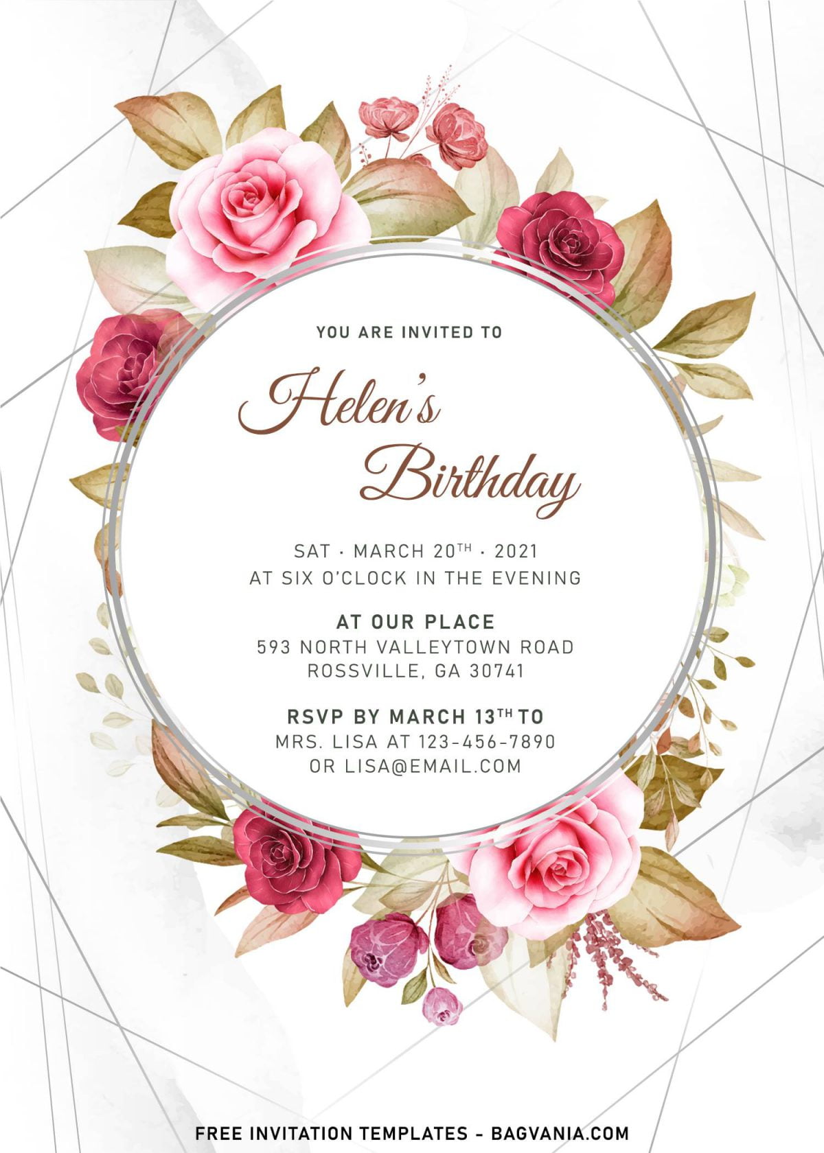 8+ Blush Floral Birthday Invitation Templates For Spring Birthday Party