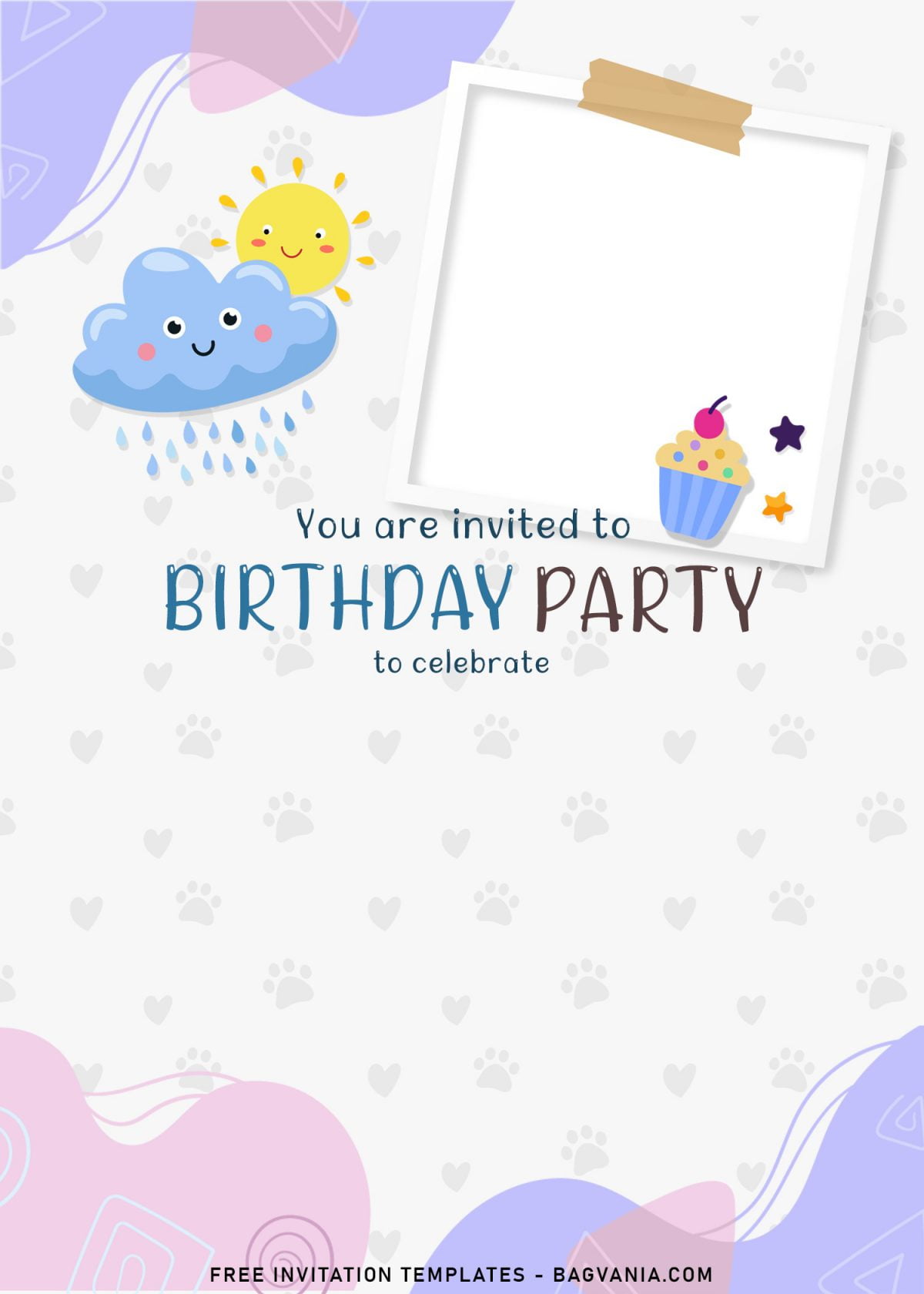 8+ Colorful Hand Drawn Birthday Invitation Templates For Your Kid's Birthday and has cat print