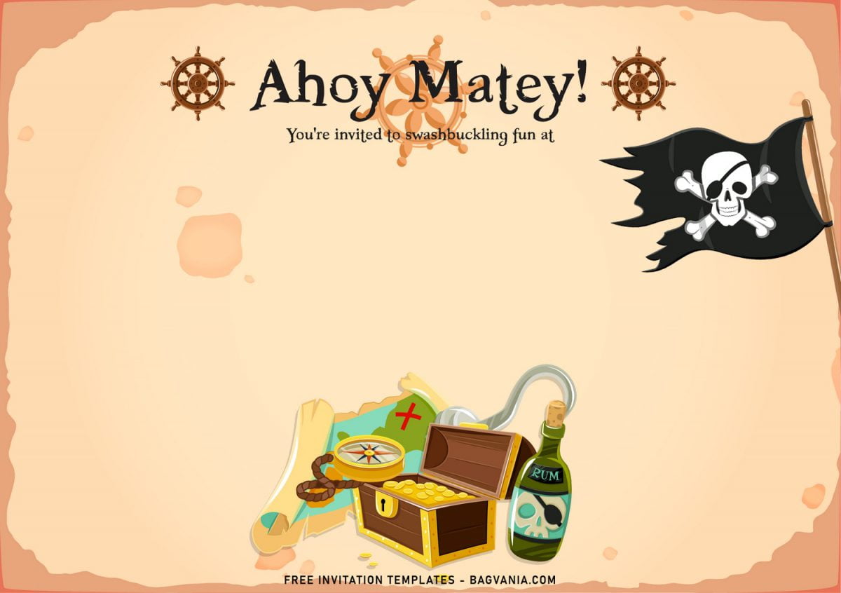 8+ Awesome Pirate Party Birthday Invitation Templates For Your Little Pirate Birthday with treasure chest