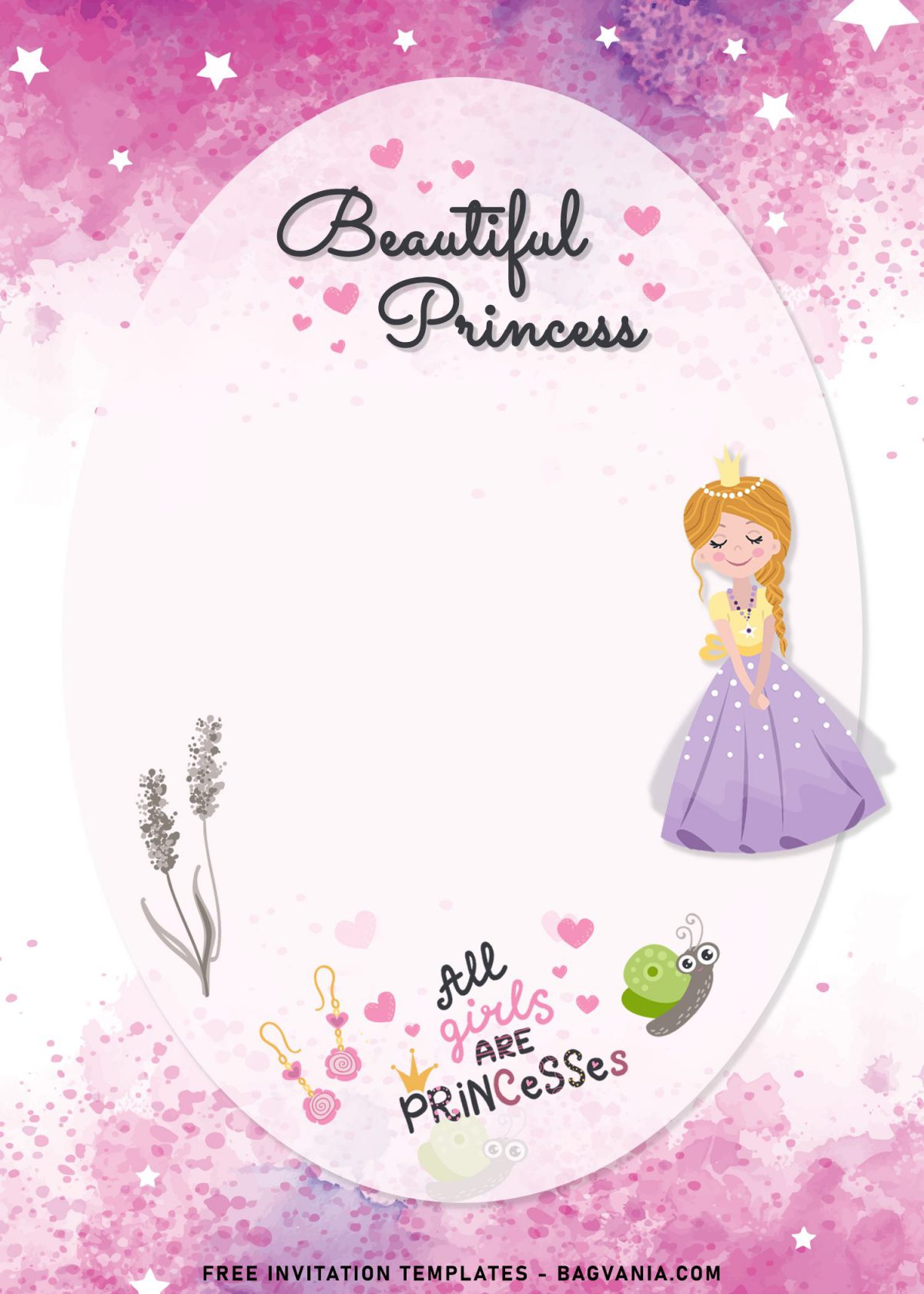 8+ Delightful Princess Birthday Invitation Templates and has white text box