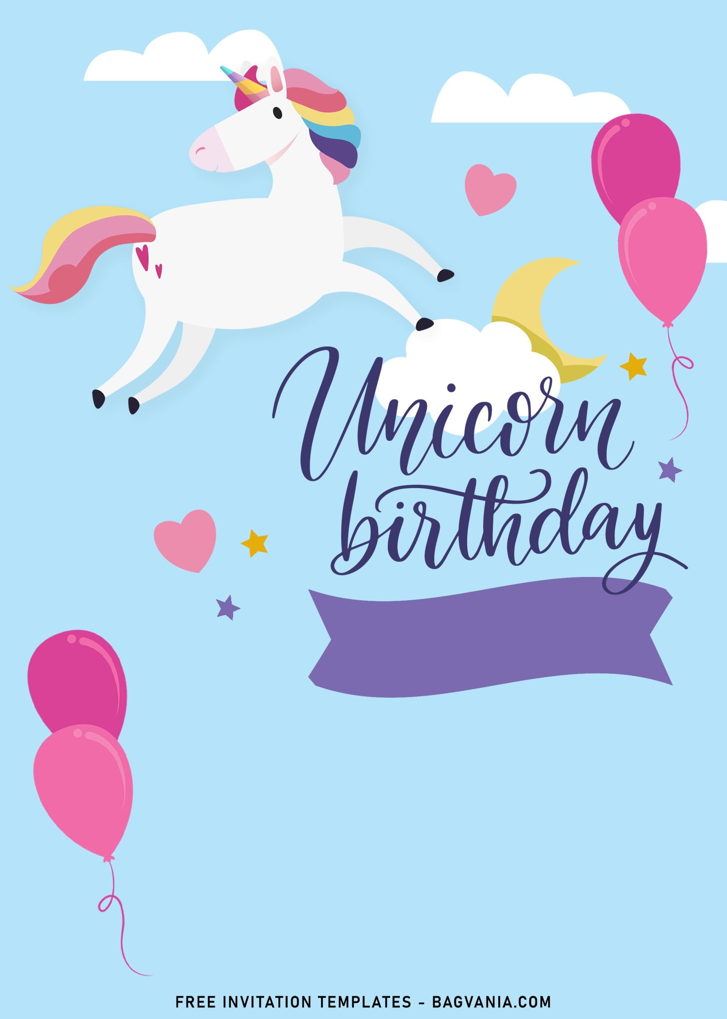 9+ kawaii rainbow unicorn birthday invitation templates | free