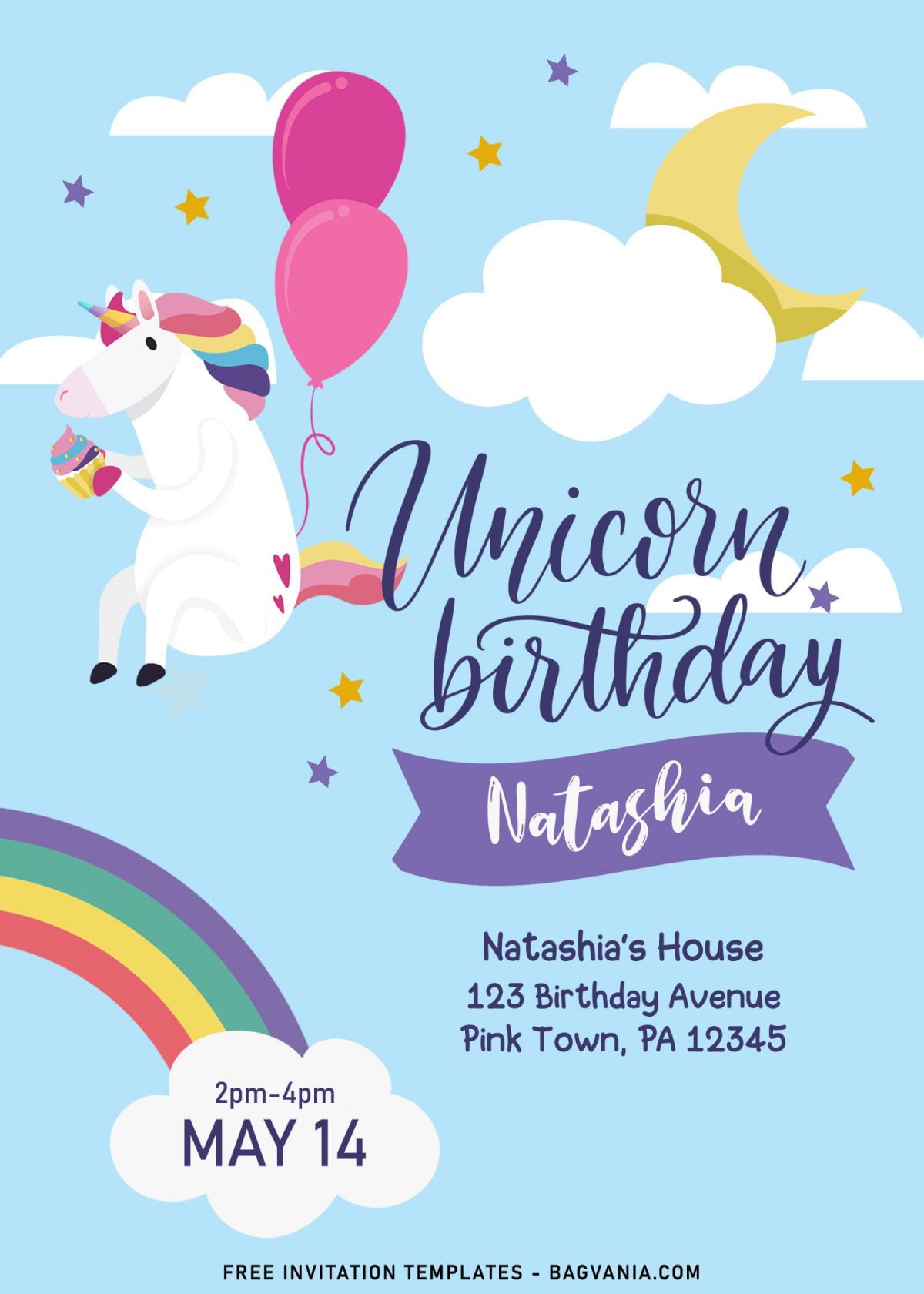 9+ Kawaii Rainbow Unicorn Birthday Invitation Templates