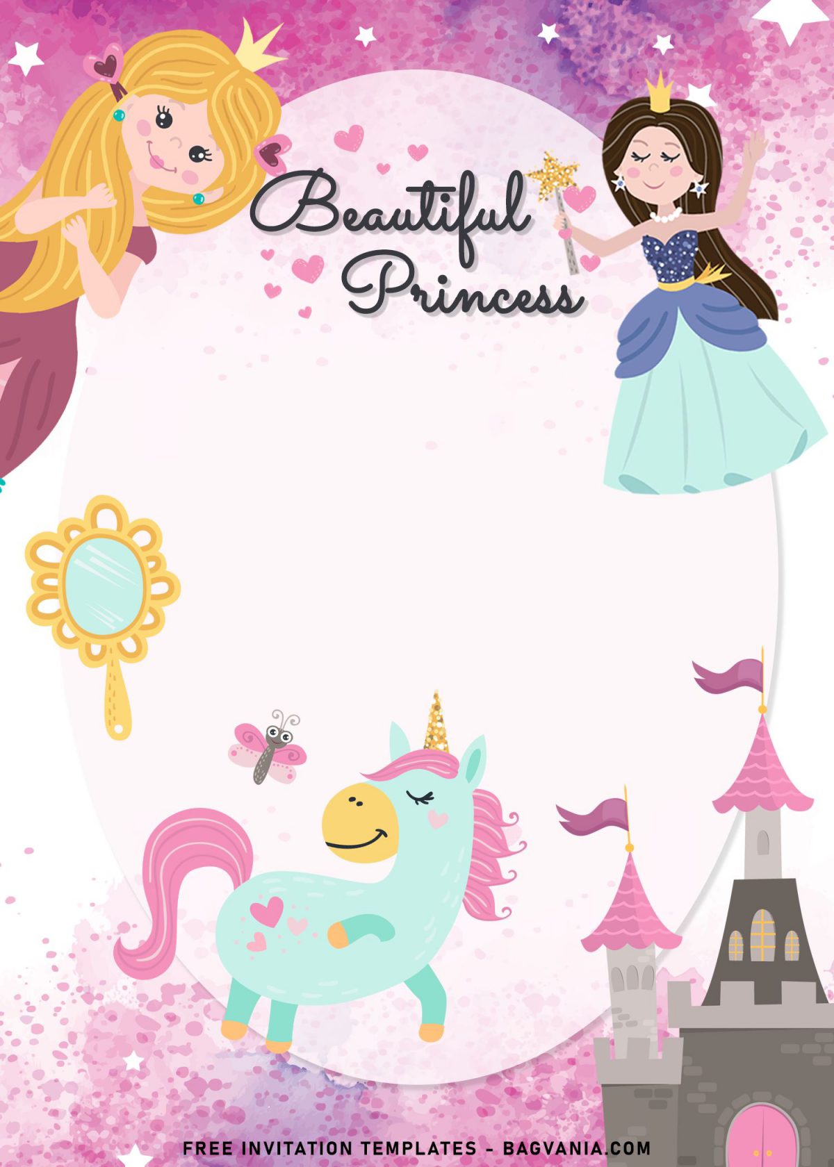 8+ Delightful Princess Birthday Invitation Templates and has unicorn