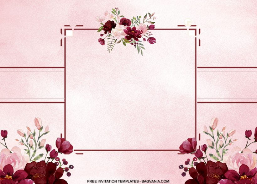 11+ Burgundy Radiant Floral Birthday Invitation Templates