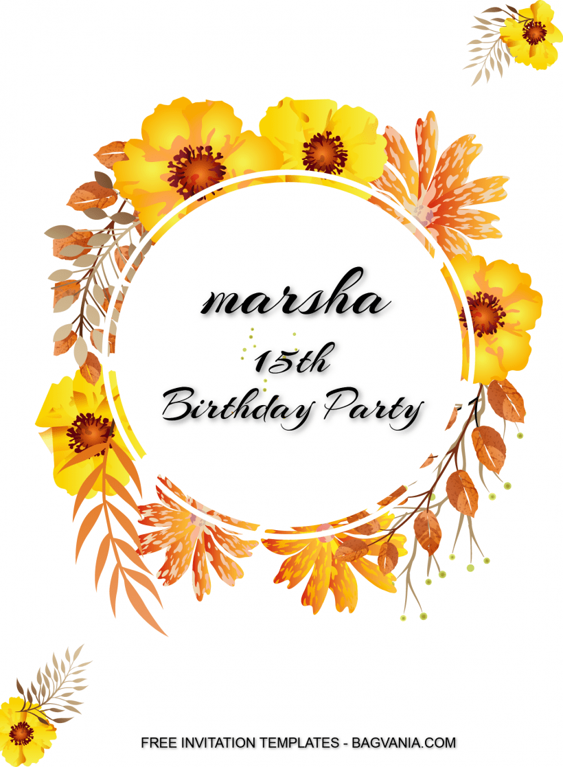 7+ Marigold Floral Birthday Invitation Templates