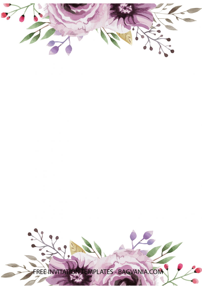 7+ Purple Watercolor Floral Birthday Invitation Templates