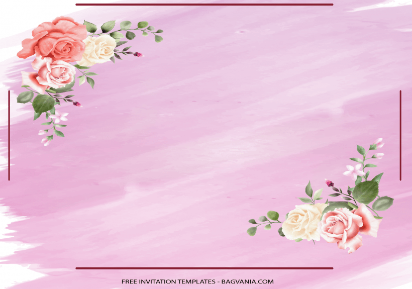 7+ Pink Watercolor Roses Birthday Invitation Templates