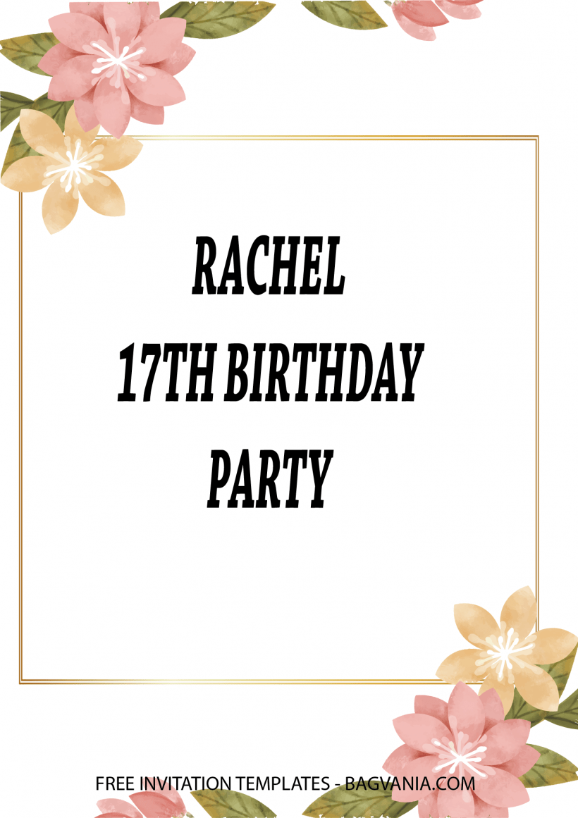 7+ Pink Watercolor Floral Birthday Invitation Templates