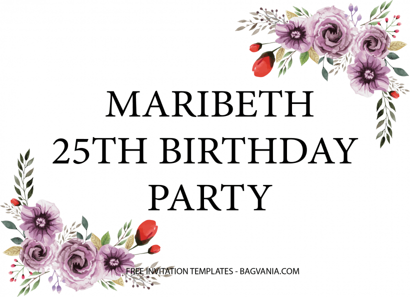 7+ Purple Watercolor Floral Birthday Invitation Templates