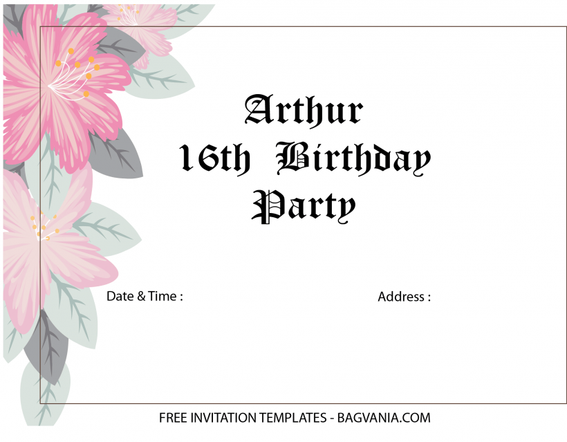 7+ Tropical Watercolor Floral Birthday Invitation Templates