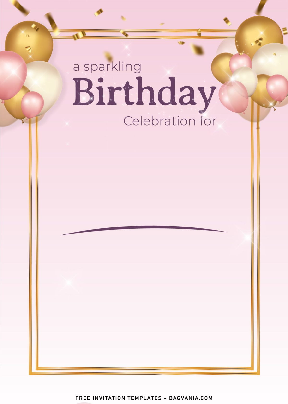 10+ Sparkling Balloons Birthday Invitation Templates Suitable For All Ages with sparkling gold balloons