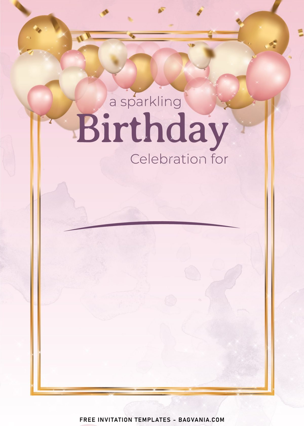 10+ Sparkling Balloons Birthday Invitation Templates Suitable For All Ages with portrait orientation design
