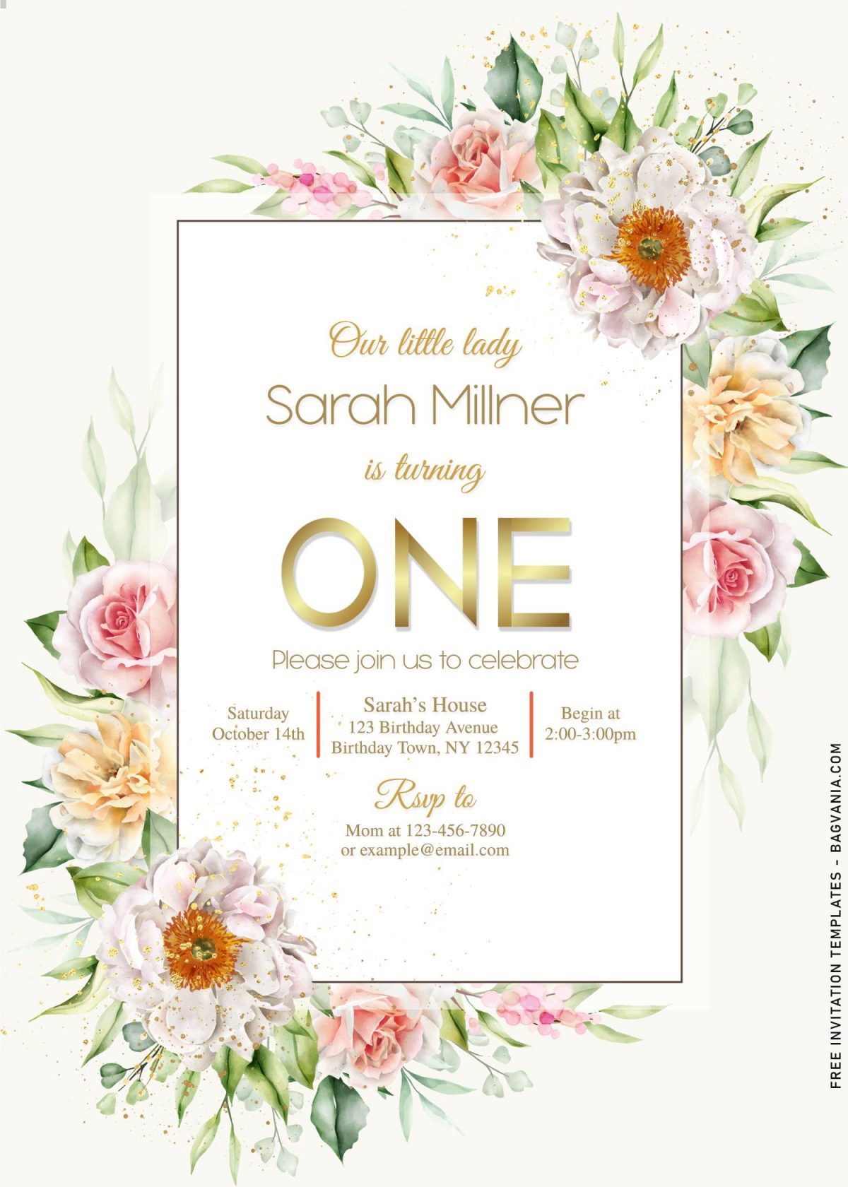 10+ Watercolor Floral Greenery Birthday Invitation Templates