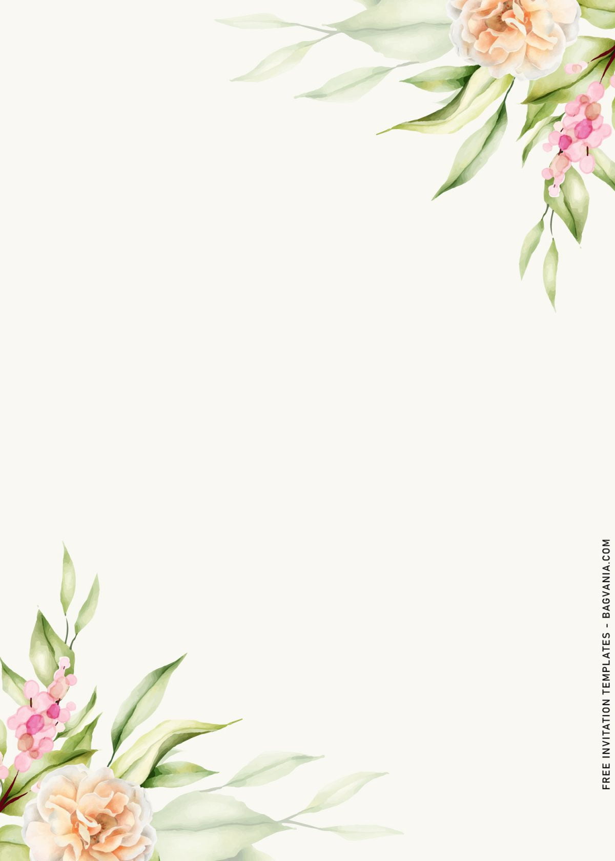 10+ Watercolor Floral Greenery Birthday Invitation Templates with watercolor background