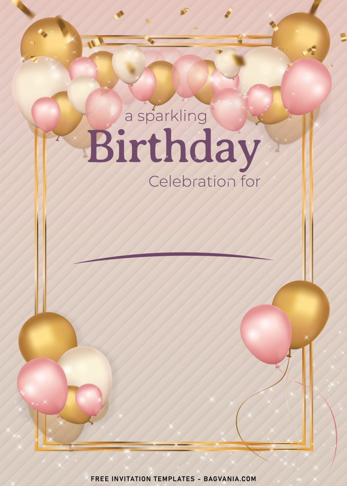 10+ Sparkling Balloons Birthday Invitation Templates Suitable For All Ages with sparkling confetti