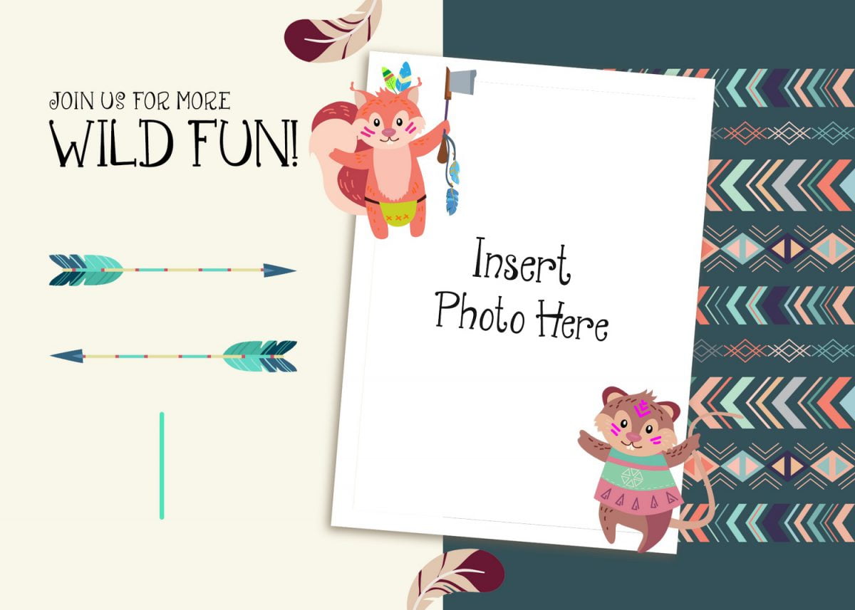 11+ Adorable Boho Woodland Animals Birthday Invitation Templates and has boho arrows