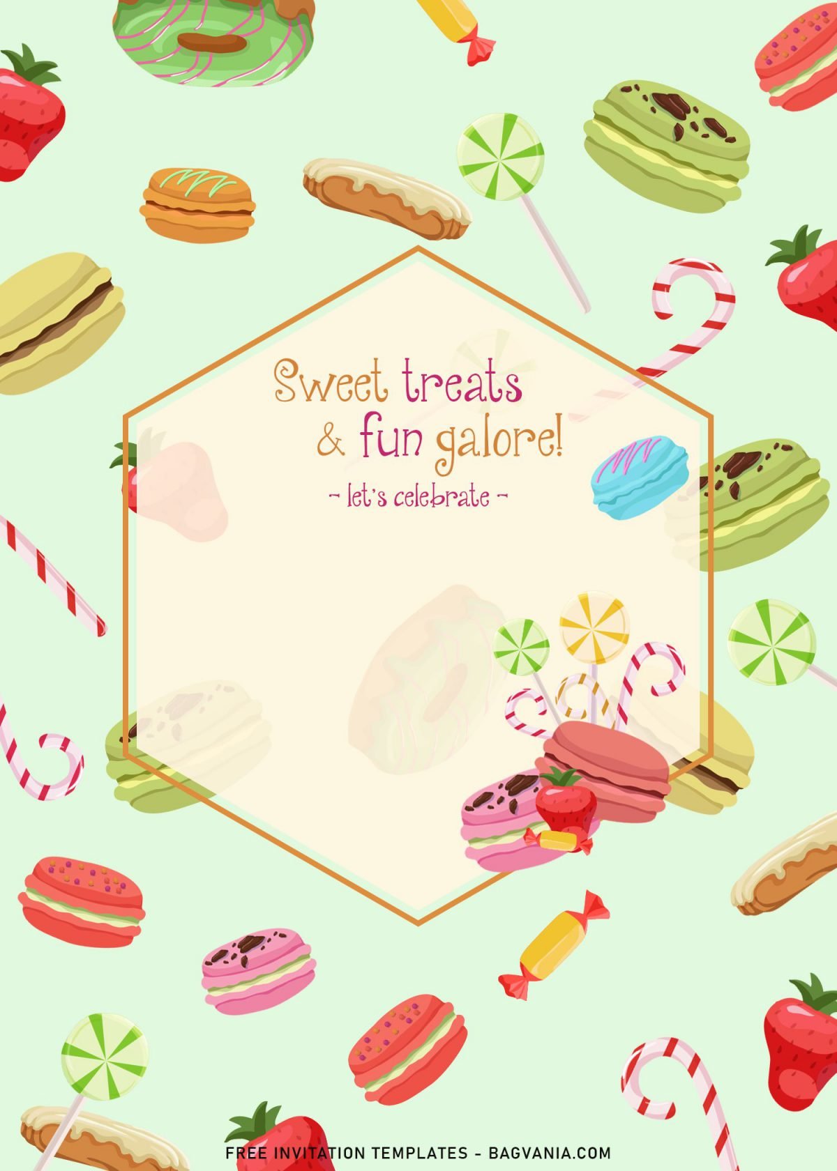 11+ Sweet Treats Fun Galore Birthday Invitation Templates and has yummy macaroon
