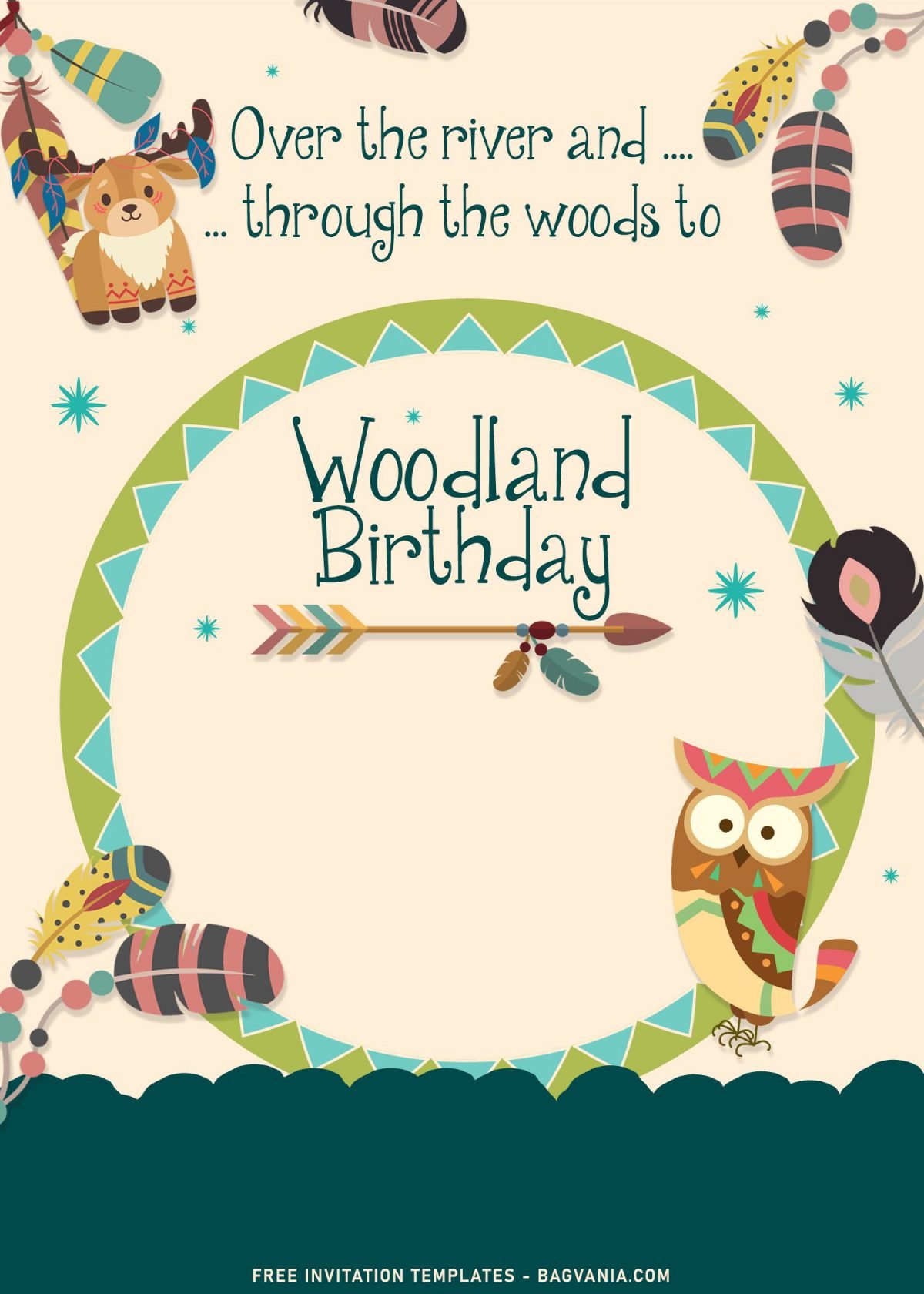 7+ Woodland Birthday Invitation Templates For Your Little Animal Lover Birthday and has cute boho feather