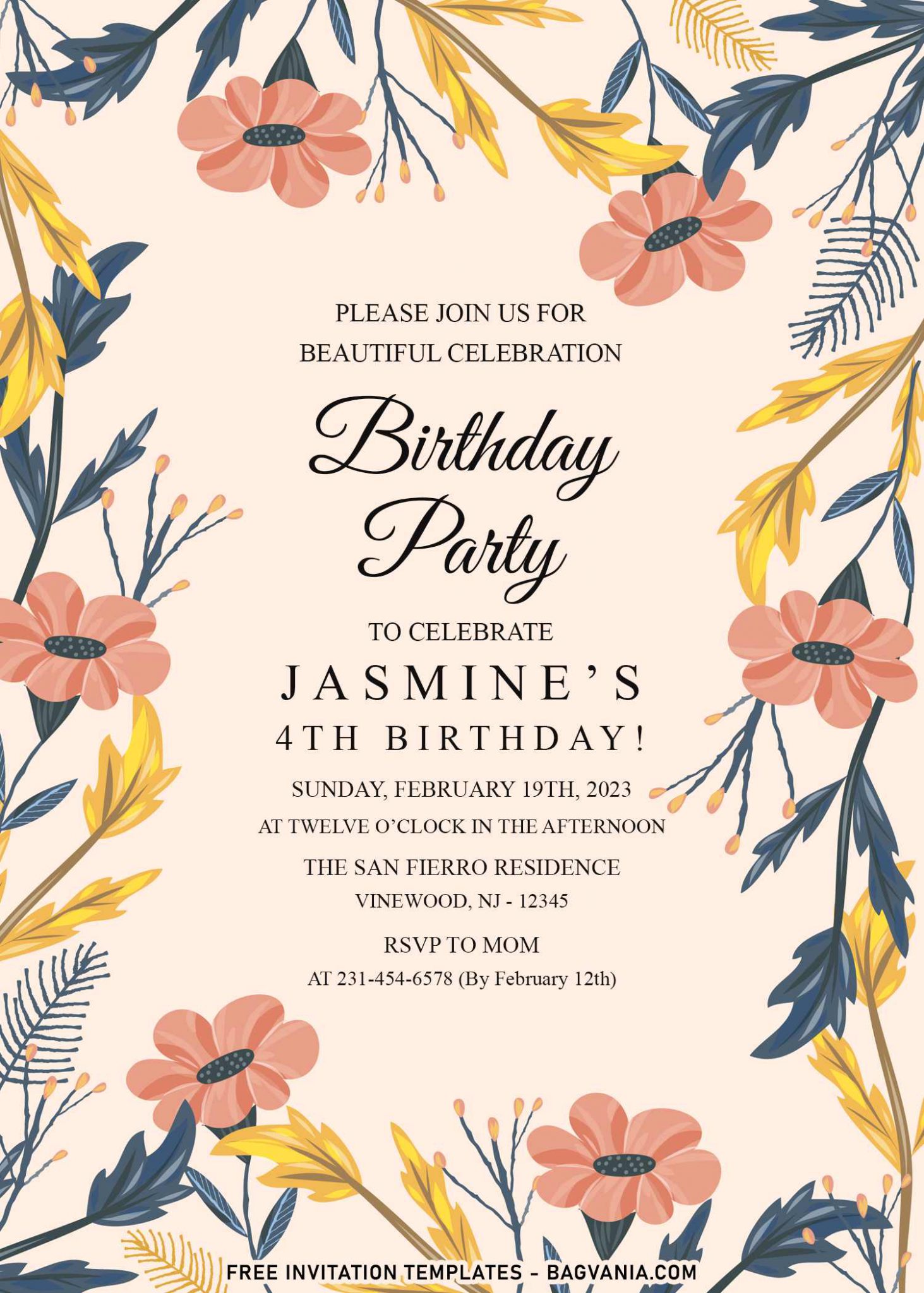 7+ Aesthetic Spring Inspired Birthday Invitation Templates For Your Best Spring Party | FREE