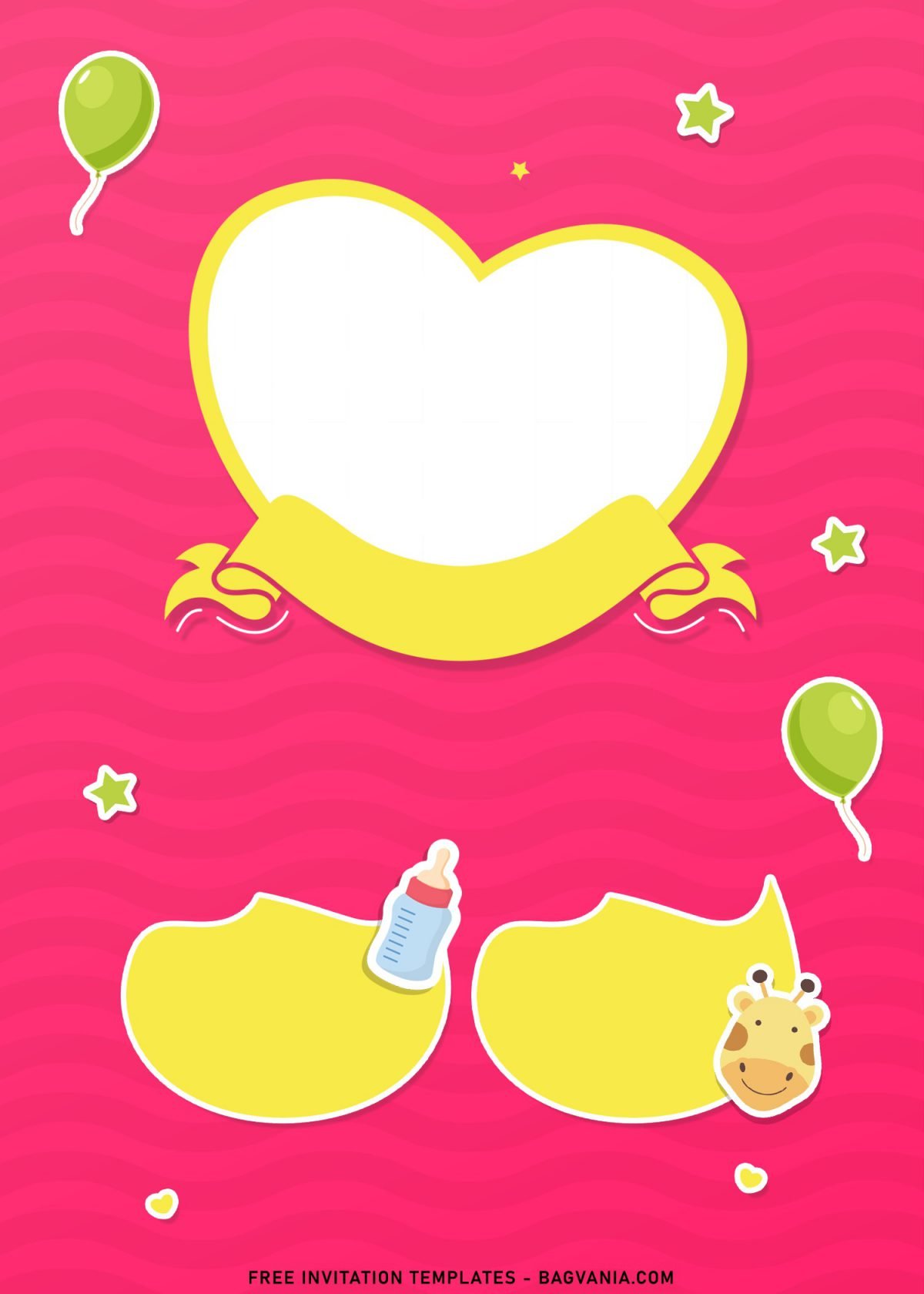 7+ Lovely Cute Birthday Invitation Templates For Your Little Girl's Birthday with cute heart shaped picture frame