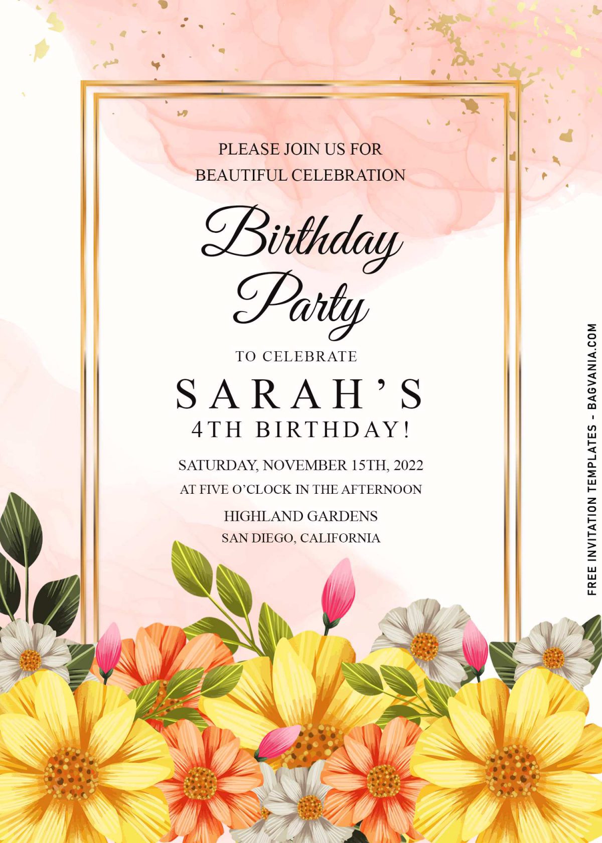 7+ Fancy Floral Birthday Invitation Templates For Your Kid's Birthday This Spring