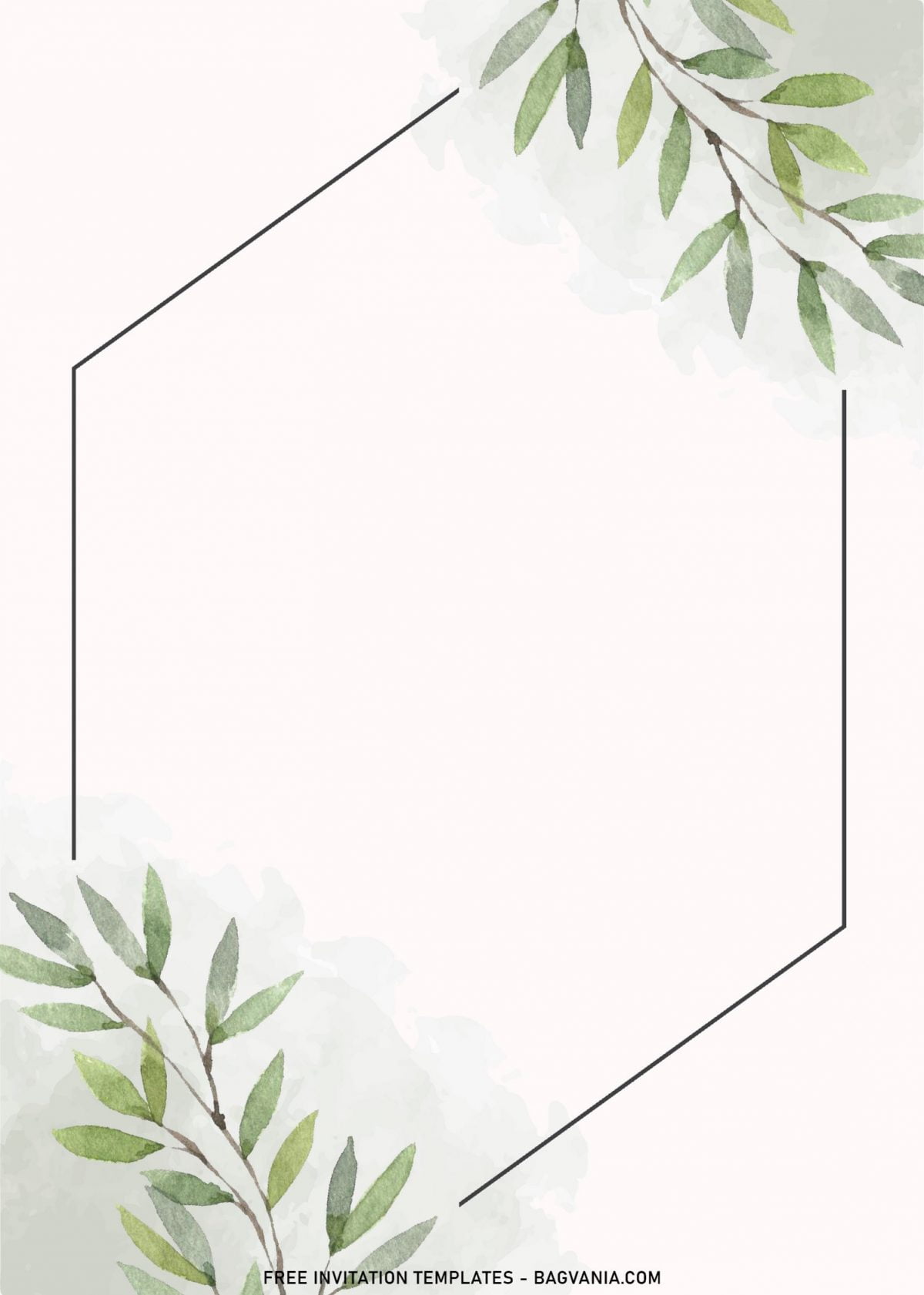 7+ Aesthetic Floral Greenery Birthday Invitation Templates with hexagon frame