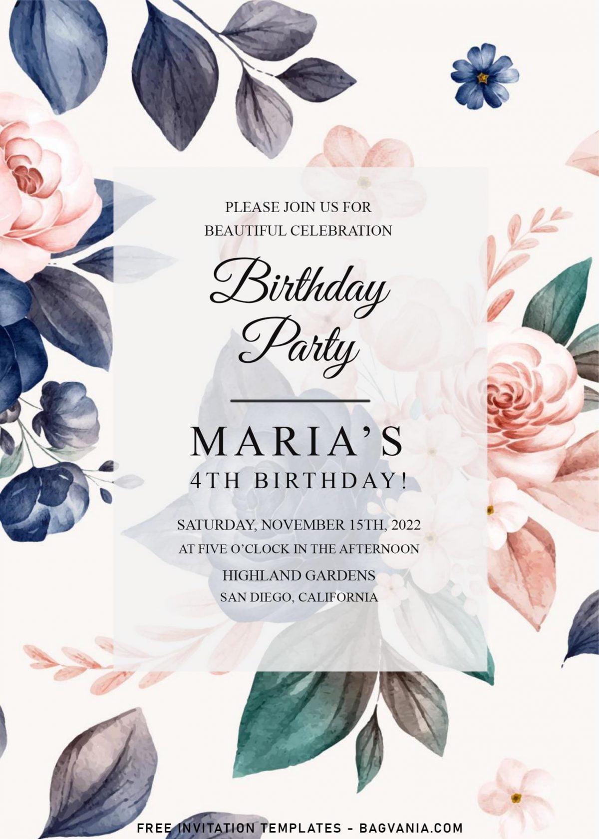 7+ Floral Marble Birthday Invitation Templates