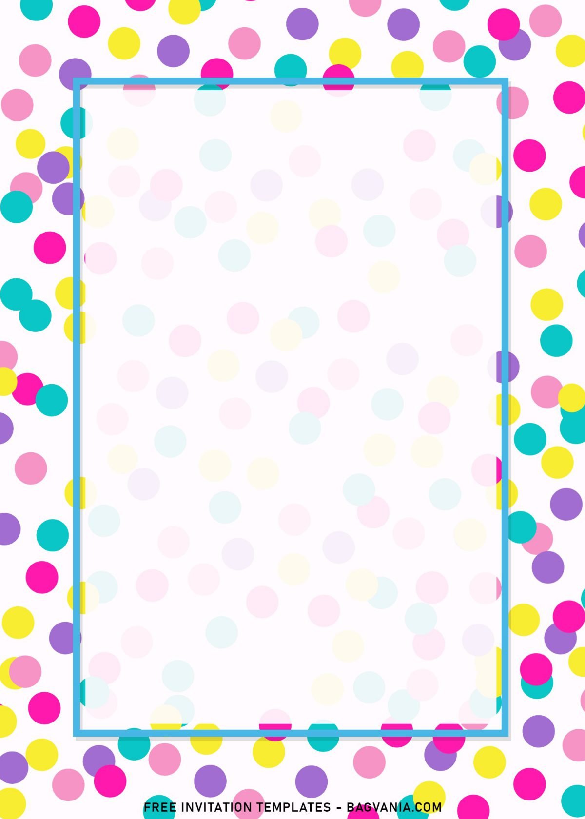 7+ Colorful Confetti Birthday Invitation Templates with white rectangle text box