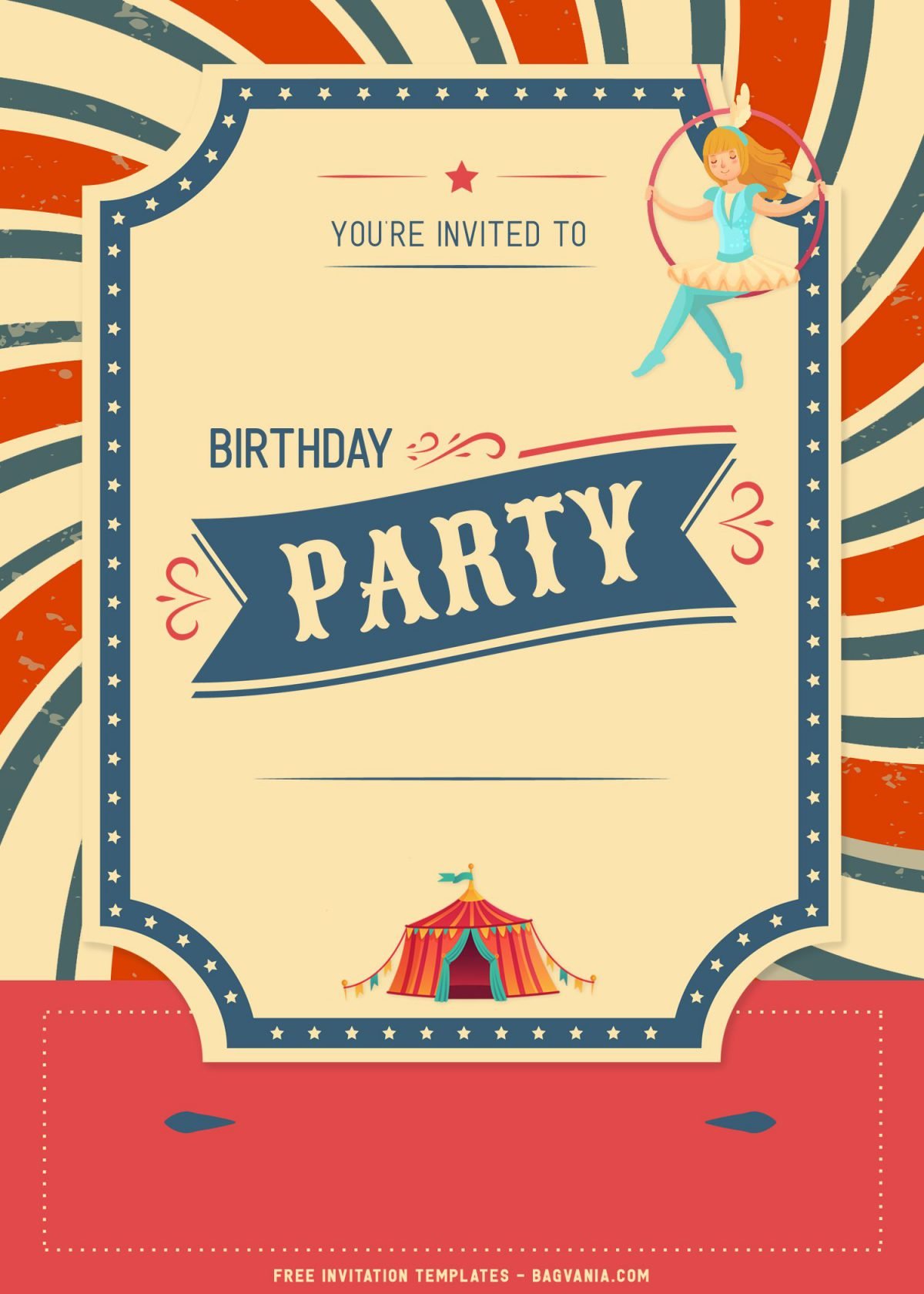 8+ Cute Circus Themed Birthday Invitation Templates with circus tent