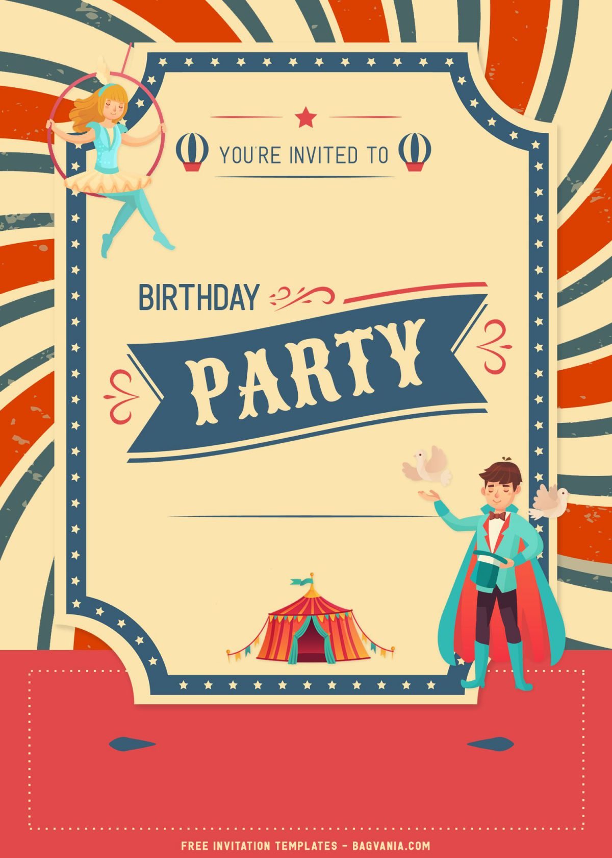 8+ Cute Circus Themed Birthday Invitation Templates with Magician