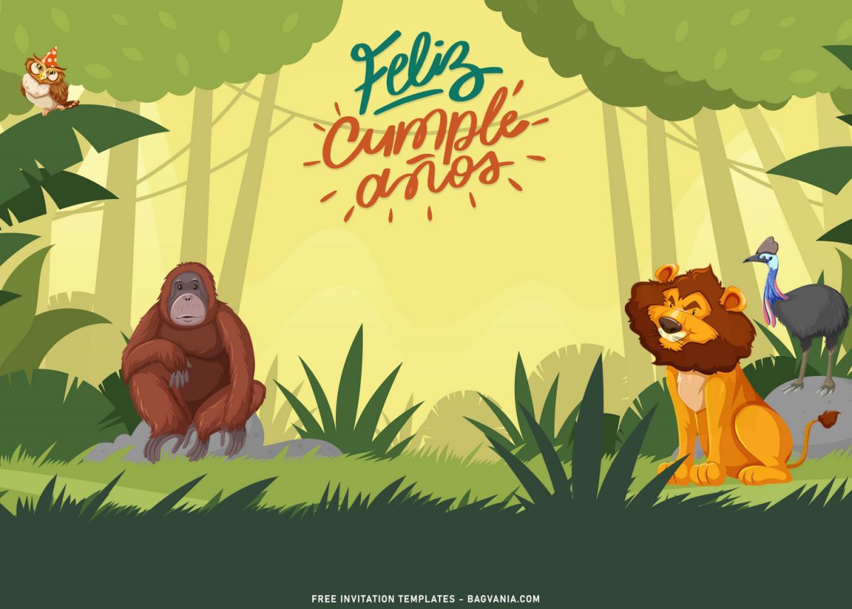 8+ Cute Jungle Zoo Birthday Invitation Templates For Your Kid’s Upcoming Birthday with jungle background