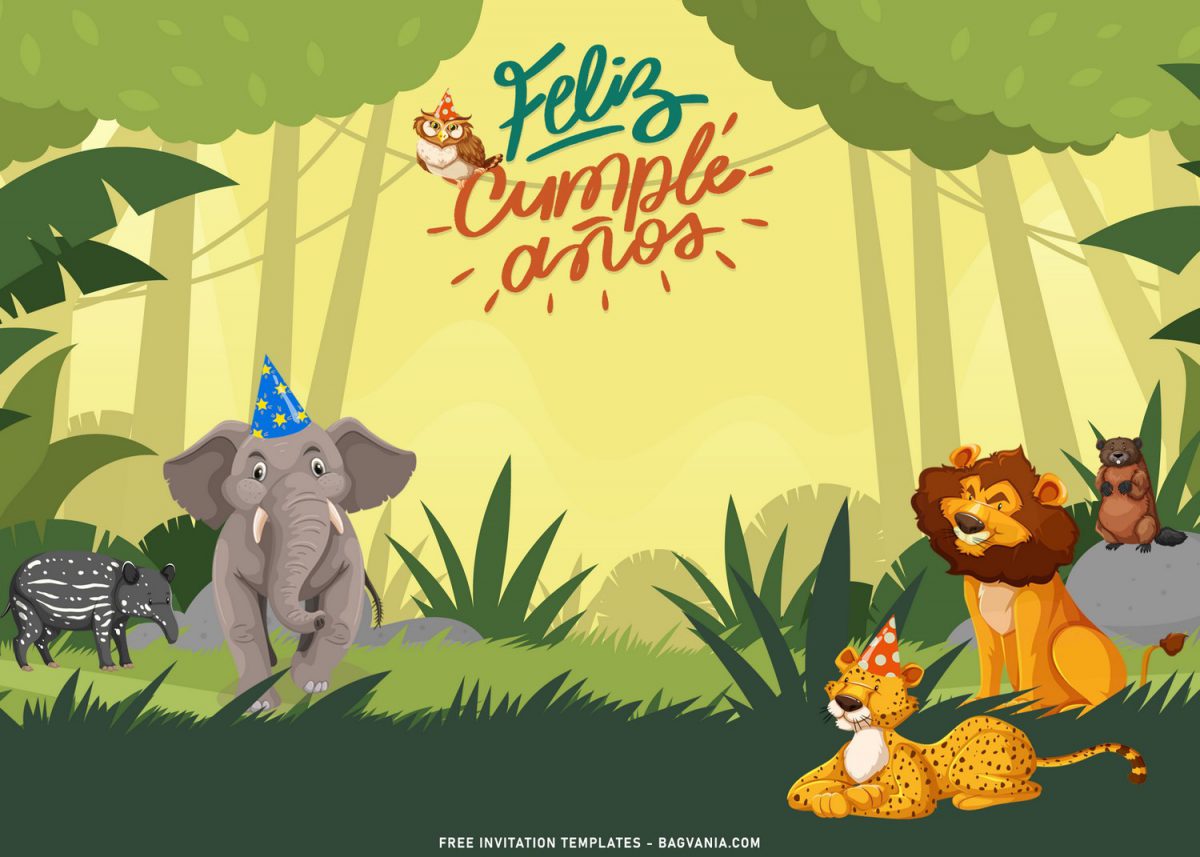 8+ Cute Jungle Zoo Birthday Invitation Templates For Your Kid’s Upcoming Birthday with cartoon cheetah