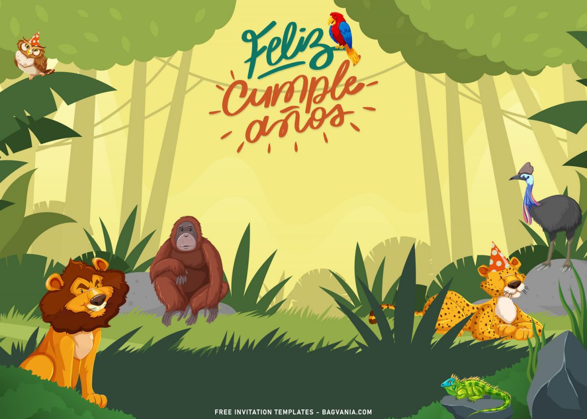 8+ Cute Jungle Zoo Birthday Invitation Templates For Your Kid’s Upcoming Birthday with cute orang utan