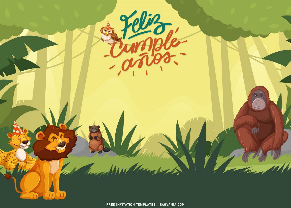 8+ Cute Jungle Zoo Birthday Invitation Templates For Your Kid’s Upcoming Birthday with adorable cartoon baby lion