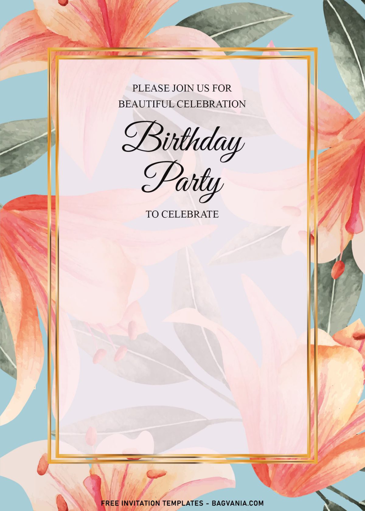 8+ Modern Foliage Birthday Invitation Templates with portrait orientation design