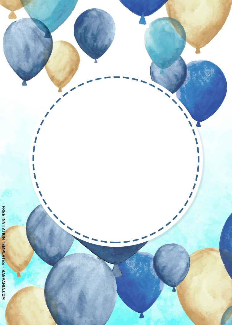 8+ Beautiful Watercolor Balloons Birthday Invitation Templates | Bagvania