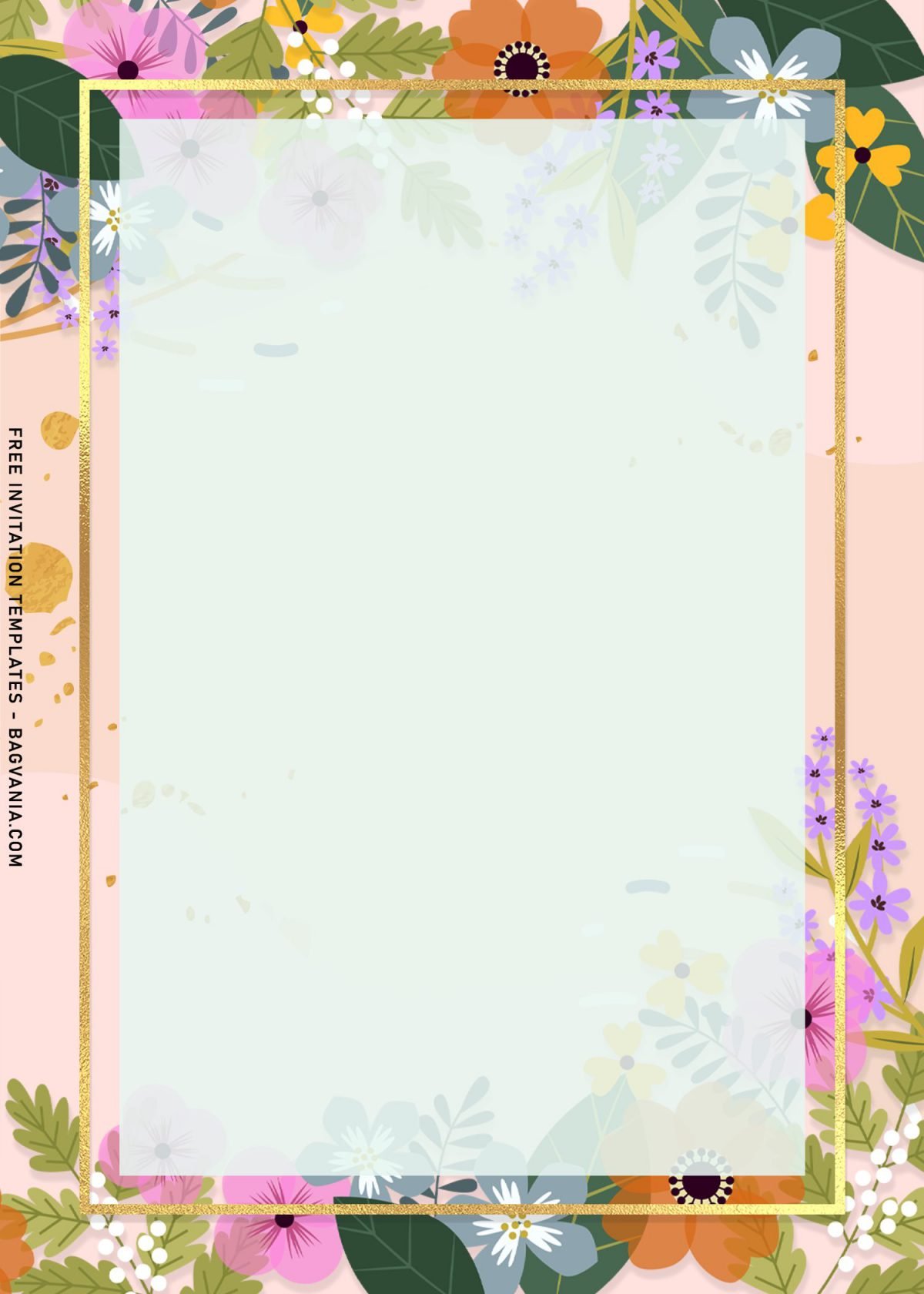 8+ Blooming Spring Floral Birthday Invitation Templates and has sparkling gold frame border