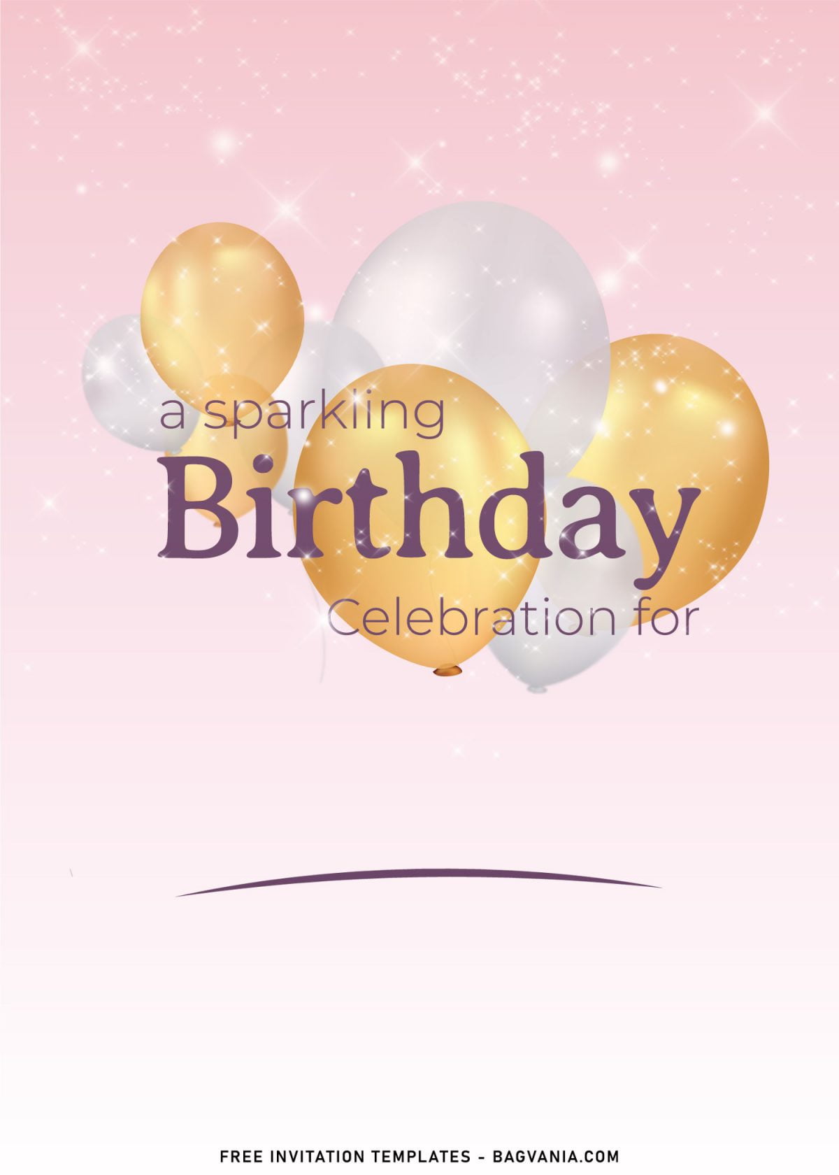 9+ Sparkling Balloons Birthday Invitation Templates with sparkle