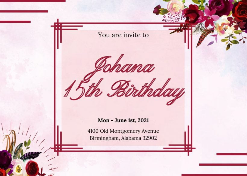 10+ Simple And Colorful Floral Birthday Invitation Templates
