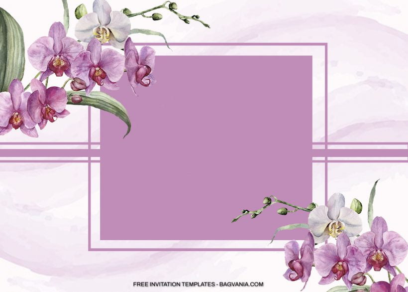 8+ Purple Orchid Floral For Birthday Invitation Templates 